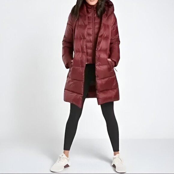 Athleta Lofty Goose Down Coat Maple Red S - Picture 1 of 12